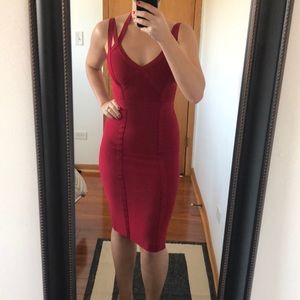 Sexy red bandage dress